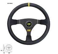Steering wheel WRC - ø 350mm Black Suede Spokes with Black Stitching